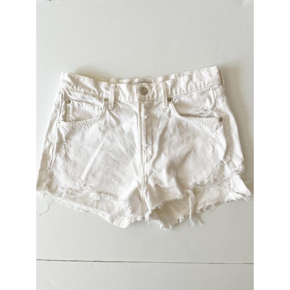 AGOLDE Shorts Womens 27 White Denim Cutoff Distressed Frayed Hem Summer